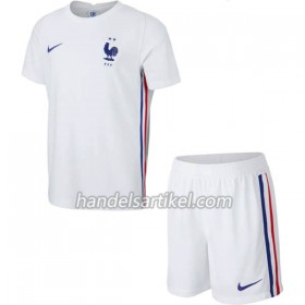 Frankreich Kinder Auswärts Trikotsatz Euro 2020 Kurzarm (+ Kurze Hosen)